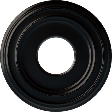Ekena Millwork Classic Ceiling Medallion (Fits Canopies up to 7 1/4"), 12 3/8"OD x 4"ID x 1 1/8"P, Jet Black CM12CLBLF